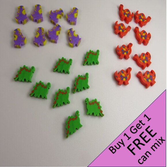 Easter Egg Filler: Small Dinosaur Erasers (24 items) Dinosaurs (they stand up) - Picture 1 of 9